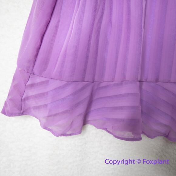 Hutch Anthropologie A Line Dress Pleated Short Sleeve V Neck Purple,‎ size XL - Picture 8 of 15